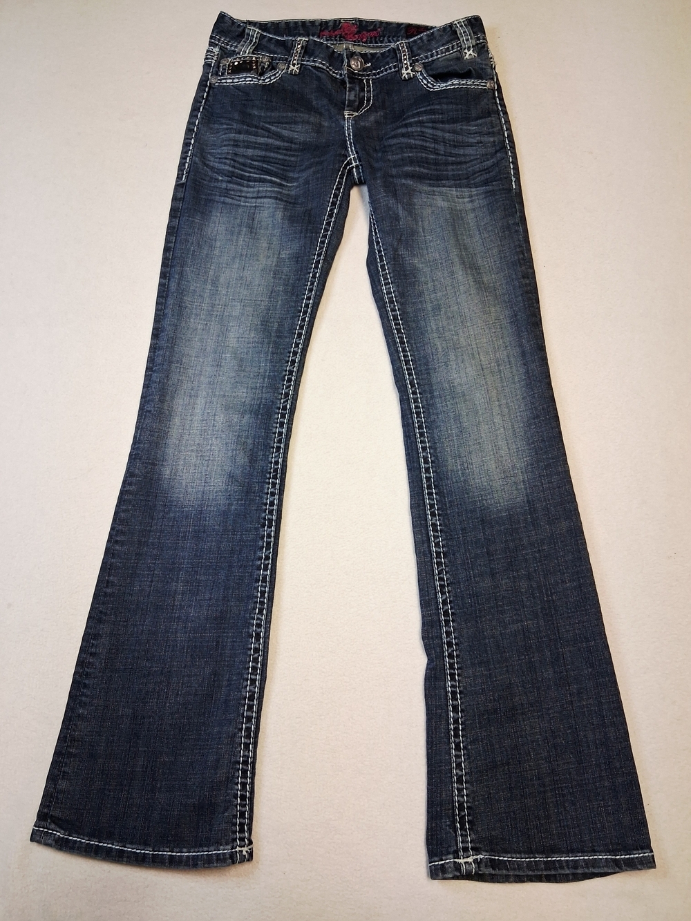 Rock & Roll Cowgirl Dark Wash Blue Boot Cut Jeans